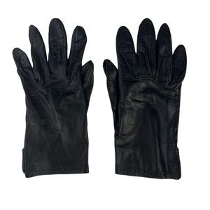 Black Leather Gloves Womens‎ Size 6.5